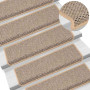 vidaXL Beige Clair Stair Tread Self-Adhesive 15 pcs 65x21x4 cm