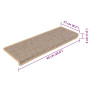 "Tapis d'escalier autocollants vidaXL - Lot de 15, 65x21x4 cm, Beige clair | Sécurité et Élégance pour Vos Escaliers"
