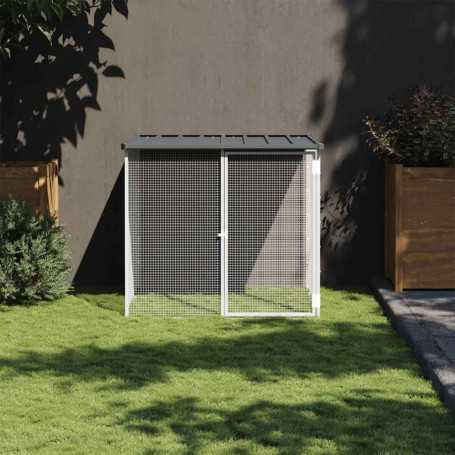 "Méga robuste Poulailler vidaXL en Acier Galvanisé - Toit Anthracite 103x98x90 cm | Sécurité et Style pour Vos Poules"