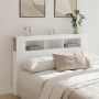 "Tête de Lit à LED Blanche 160x18,5x103,5 cm en Bois d'Ingénierie - vidaXL | Éclairage Moderne et Élégance pour Votre Chambre"