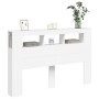vidaXL White LED Headboard 160x18.5x103.5 cm Engineered Wood