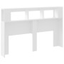 vidaXL White LED Headboard 160x18.5x103.5 cm Engineered Wood