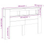 vidaXL White LED Headboard 160x18.5x103.5 cm Engineered Wood
