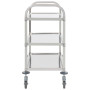 "vidaXL Chariot de Cuisine 3 Niveaux en Acier Inoxydable - 95x45x83,5 cm | Optimisez votre espace culinaire"