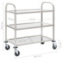 "vidaXL Chariot de Cuisine 3 Niveaux en Acier Inoxydable - 95x45x83,5 cm | Optimisez votre espace culinaire"