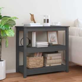 "vidaXL Table Console en Bois de Pin Massif Gris 80x40x74 cm - Élégance Durable pour Votre Intérieur"