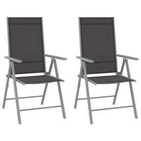 "Misez sur le Confort avec le Lot de 2 Chaises de Jardin Pliables vidaXL en Textilène Noir - Parfait pour vos Espaces Extérieurs
