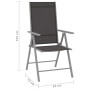 vidaXL Folding Garden Chairs Set of 2 Textilene Black