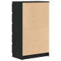vidaXL Black Engineered Wood Chest of Drawers - 60x36x103 cm