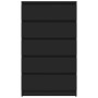 vidaXL Black Engineered Wood Chest of Drawers - 60x36x103 cm