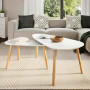 Ensemble de tables basses 2 pcs Bois de pin massif vidaXL - Blanc