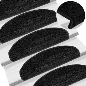 "VidaXL Tapis d'Escalier Noir – Lot de 15 pcs, 65x21x4 cm | Sécurité & Élégance"
