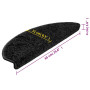 vidaXL Set of 15 Black Stair Treads 65x21x4 cm
