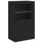Armoire latérale avec lumières LED bois d'ingénierie vidaXL - Noir