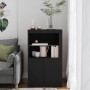 Armoire latérale avec lumières LED bois d'ingénierie vidaXL - Noir