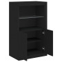 Armoire latérale avec lumières LED bois d'ingénierie vidaXL - Noir