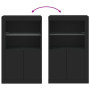 Armoire latérale avec lumières LED bois d'ingénierie vidaXL - Noir