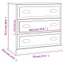 vidaXL White Engineered Wood Sideboard - 70x35.5x67.5 cm
