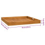 Plateau de service en bois de teck massif vidaXL - 70x70 cm : élégance et robustesse à table !