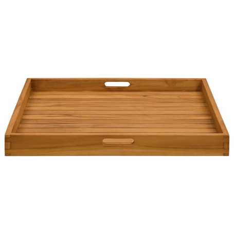 Plateau de service en bois de teck massif vidaXL - 70x70 cm : élégance et robustesse à table !