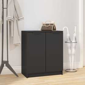 vidaXL Armoire à Chaussures en Bois Noir 59x35x70 cm | Rangement Élégant et Fonctionnel