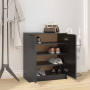 vidaXL Armoire à Chaussures en Bois Noir 59x35x70 cm | Rangement Élégant et Fonctionnel