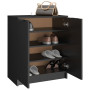 vidaXL Armoire à Chaussures en Bois Noir 59x35x70 cm | Rangement Élégant et Fonctionnel