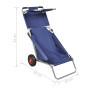 vidaXL Portable and Foldable Beach Cart with Wheels Blue