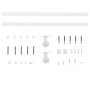 vidaXL Sliding Door Hardware Kit Steel White - 183 cm