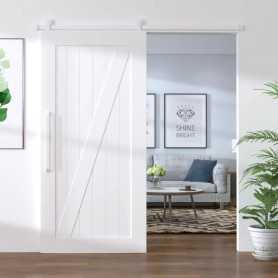 Kit de quincaillerie porte coulissante Acier Blanc vidaXL - Facile à installer et élégant
