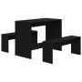 Ensemble à Manger vidaXL 3 pcs Noir en Bois d'Ingénierie - Élégance et Durabilité pour Votre Salle à Manger