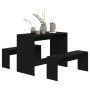 Ensemble à Manger vidaXL 3 pcs Noir en Bois d'Ingénierie - Élégance et Durabilité pour Votre Salle à Manger