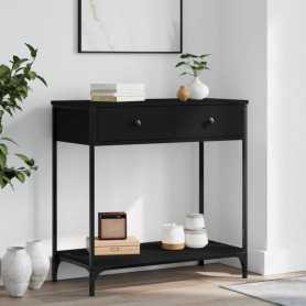 vidaXL Table Console Noire en Bois d'Ingénierie 75x34,5x75 cm - Élégance et Fonctionnalité pour Votre Intérieur
