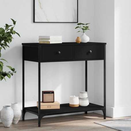 Table console bois d'ingénierie vidaXL - 75x34,5x75 cm Noir