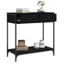 Table console bois d'ingénierie vidaXL - 75x34,5x75 cm Noir
