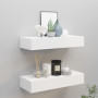 vidaXL Étagères Murales à Tiroirs - Lot de 2, Blanc, 60x23,5x10 cm | Rangement MDF