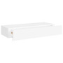vidaXL Étagères Murales à Tiroirs - Lot de 2, Blanc, 60x23,5x10 cm | Rangement MDF
