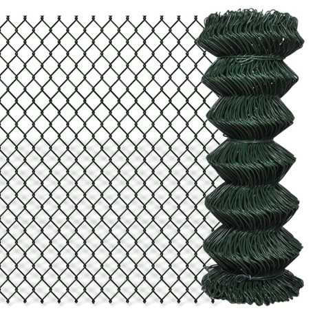 vidaXL Clôture à Mailles Losangées en Acier Vert 1x25 m | Durable et Esthétique pour Votre Jardin