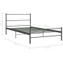 vidaXL Bed Frame Grey Metal Twin Sturdy Bed Frame Rectangular