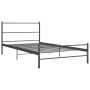 vidaXL Bed Frame Grey Metal Twin Sturdy Bed Frame Rectangular