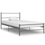vidaXL Bed Frame Grey Metal Twin Sturdy Bed Frame Rectangular