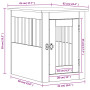vidaXL Black Engineered Wood Dog Crate Furniture - 45x62x59 cm