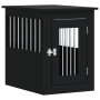 vidaXL Black Engineered Wood Dog Crate Furniture - 45x62x59 cm
