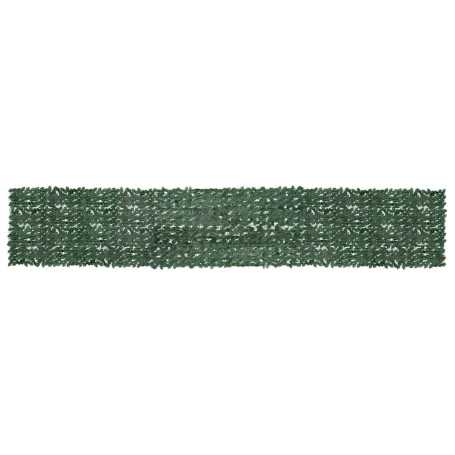 vidaXL Balcony Screen with Dark Green Leaves - 600x100 cm