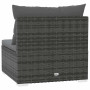 Misez sur le confort : Canapé Central de Jardin vidaXL en Résine Tressée Grise avec Coussins - Idéal pour vos extérieurs