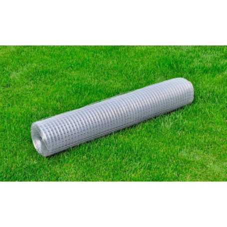 vidaXL Galvanized Steel Aviary Mesh 25x1 m Silver - Bird Cage Wire Mesh