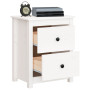 vidaXL Solid Pinewood Bedside Table - 50x35x61.5 cm - White