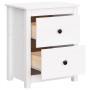Table de chevet Blanc Bois de pin massif vidaXL - 50x35x61,5 cm: élégance et praticité à petit prix!