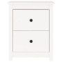 Table de chevet Blanc Bois de pin massif vidaXL - 50x35x61,5 cm: élégance et praticité à petit prix!