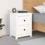 Table de chevet Blanc Bois de pin massif vidaXL - 50x35x61,5 cm: élégance et praticité à petit prix!